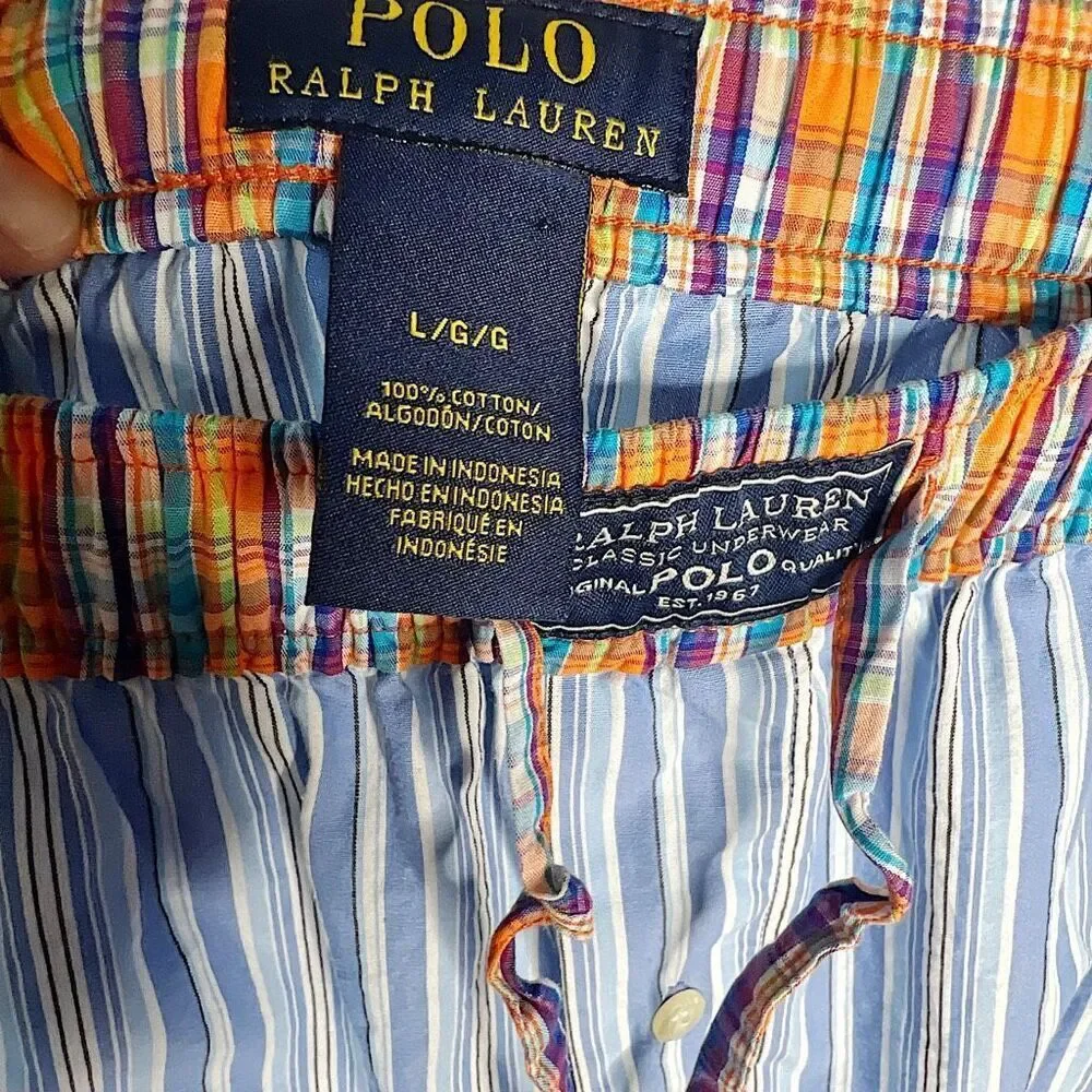 Polo Ralph Lauren Blue Striped Pajama Pants Large